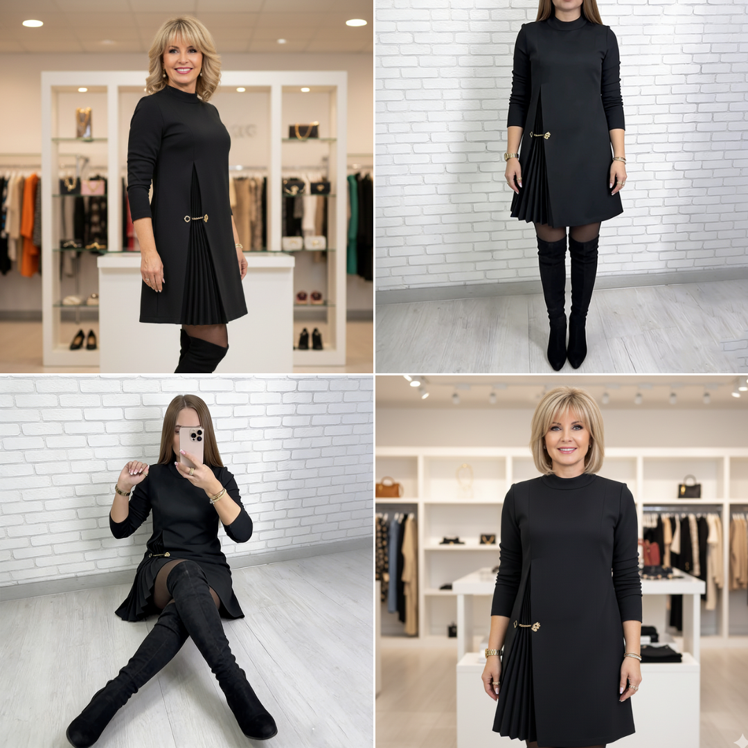 Sophie | Long Sleeve Pleated Dress