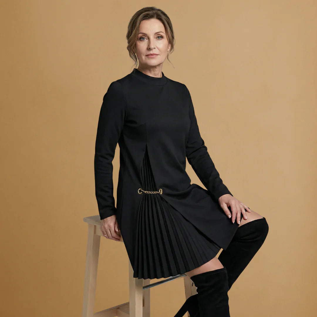 Sophie | Long Sleeve Pleated Dress