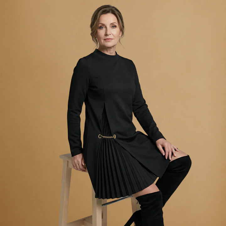 Sophie | Long Sleeve Pleated Dress